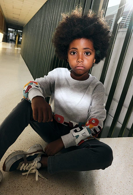 Sweatshirt criança de malha crua