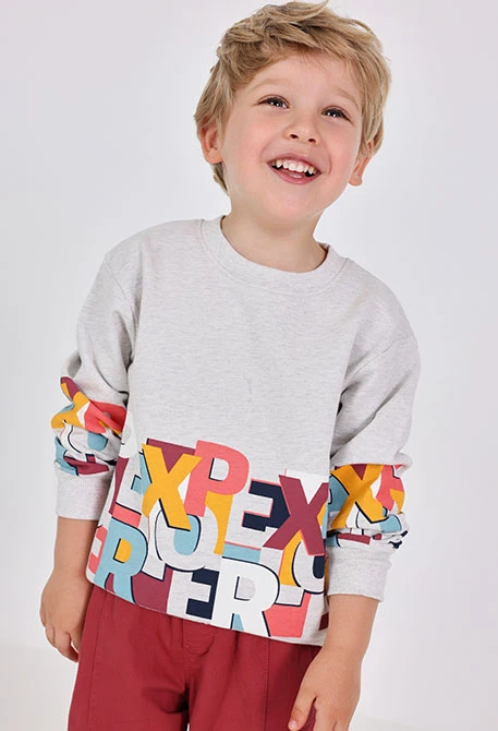 Sweat-shirt garçon en tricot écru