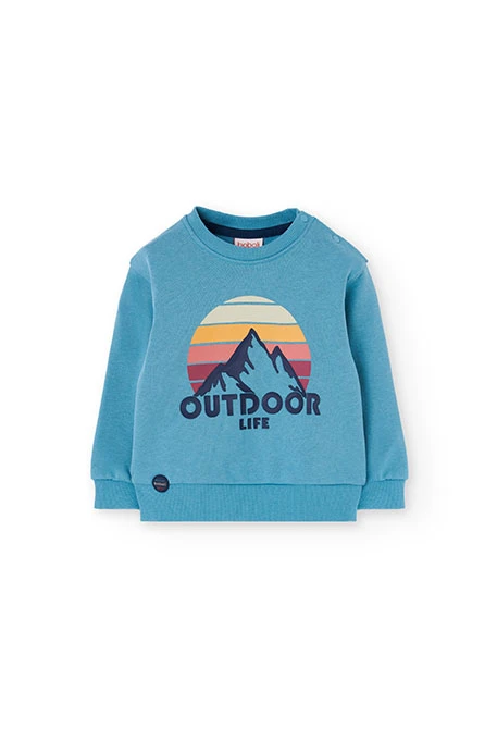 Conjunto menino felpa paisagem montanhosa verde