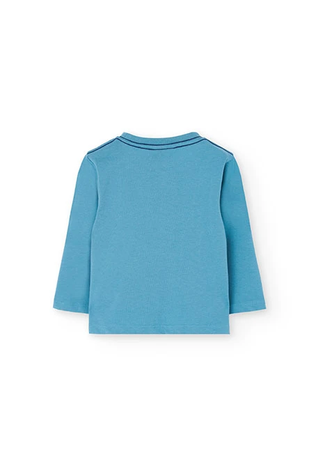 Turquoise green printed knit boy´s t-shirt
