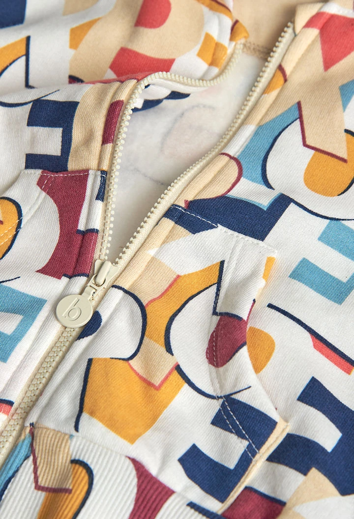 Veste garçon en peluche lettres colorées