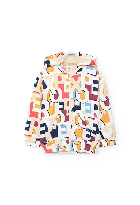 Veste garçon en peluche lettres colorées