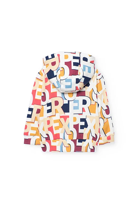 Veste garçon en peluche lettres colorées