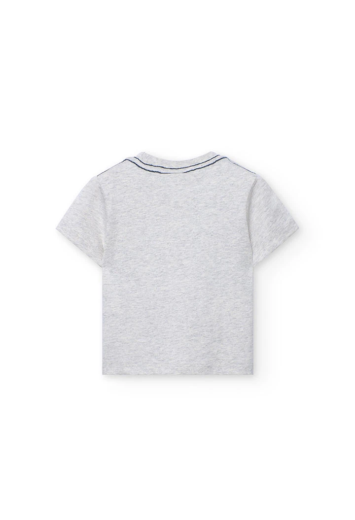 Jungen-T-Shirt aus rohweißem Strick mit Buchstaben