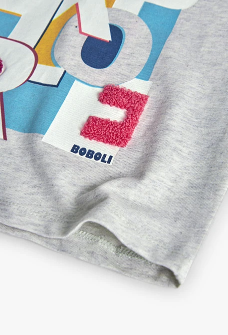 Camiseta niño de punto crudo letras