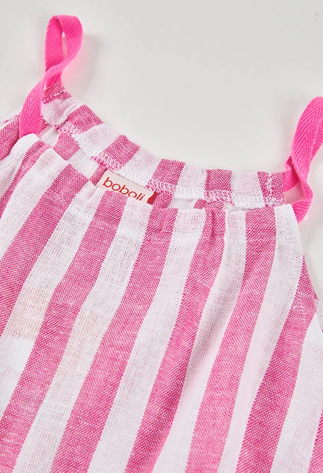 Gestreiftes Leinenkleid für Mädchen