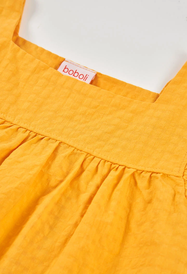 Blouse fille popeline jaune