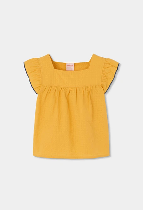 Blouse fille popeline jaune