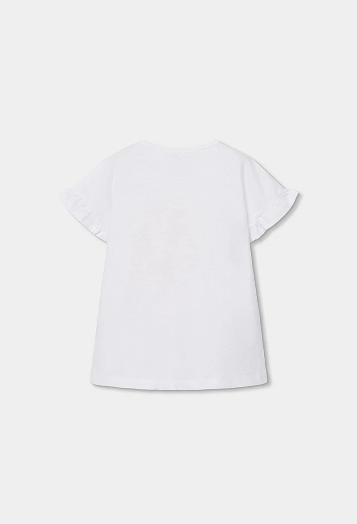 Girl?s white cotton jersey T-shirt