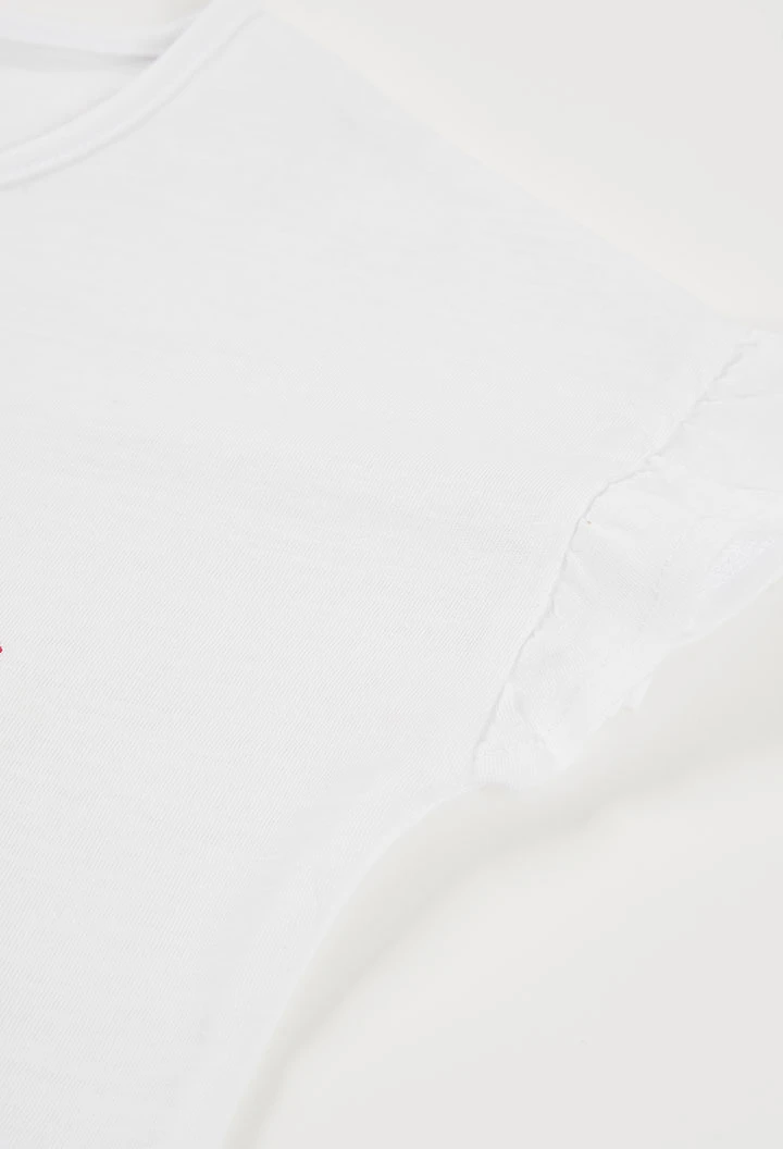 Maglietta bambina in jersey di cotone bianco