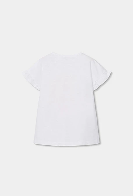 Camiseta niña punto algodón blanco
