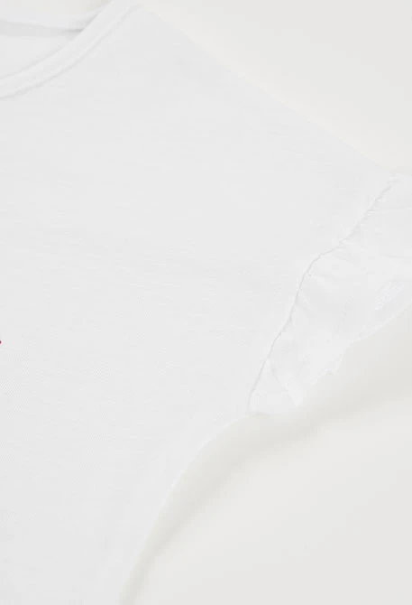 Camiseta niña punto algodón blanco