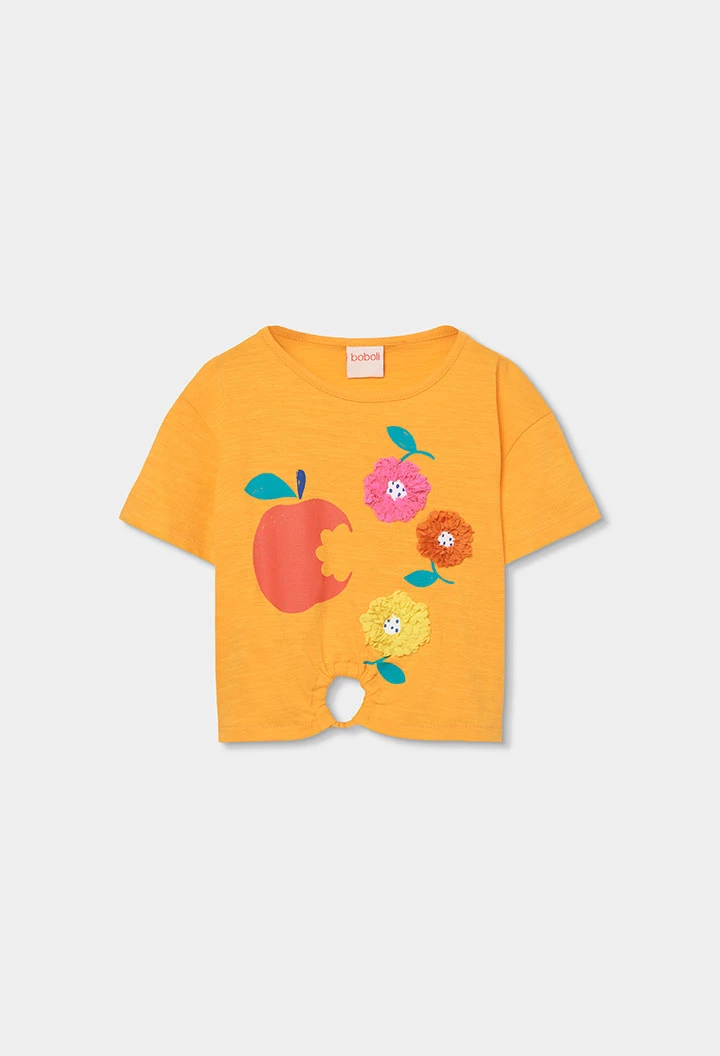 Girls? yellow cotton T-shirt