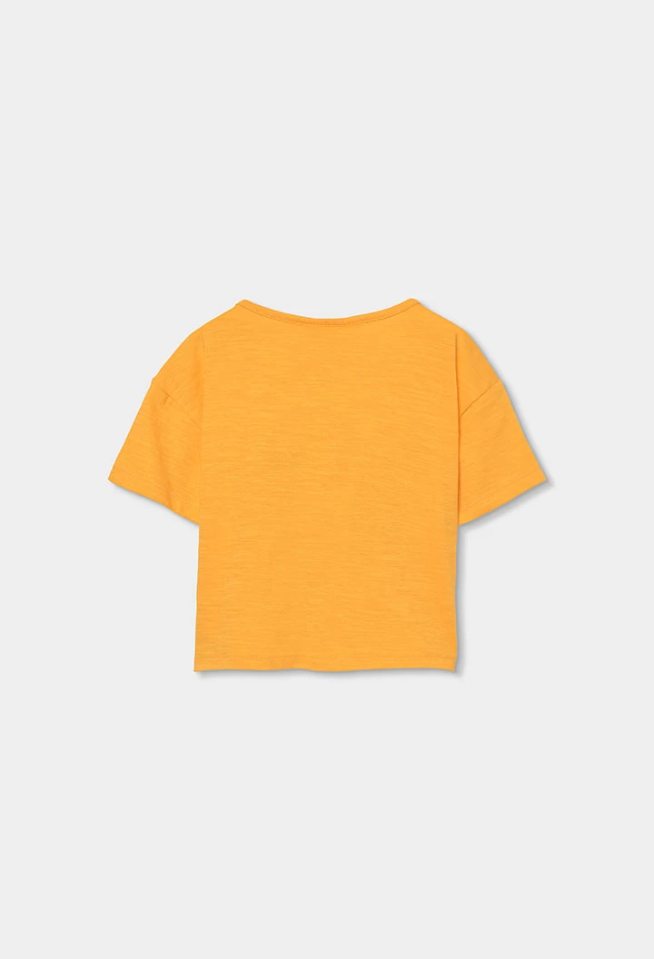 T-shirt fille coton jaune