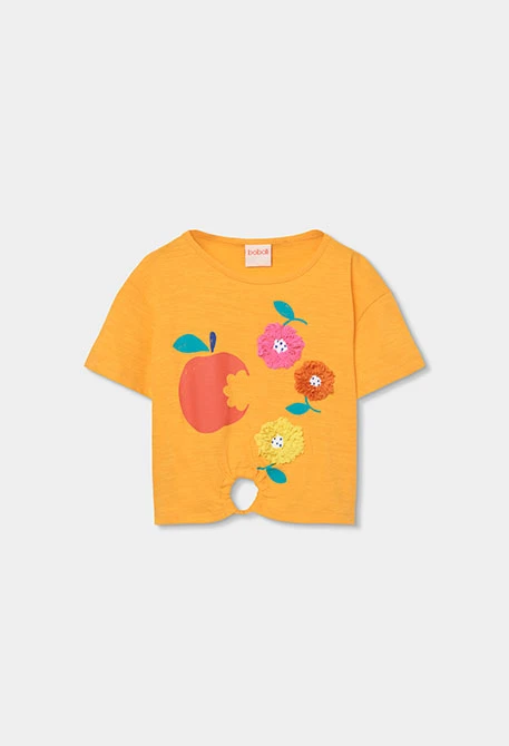 Camiseta niña algodón amarillo