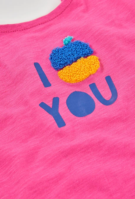 Pink apple knit girl set