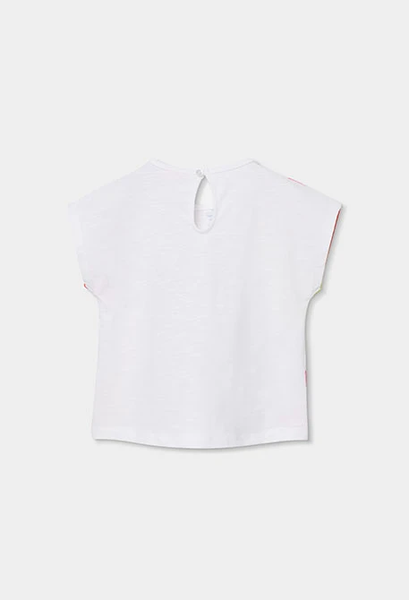 T-shirt fille en coton blanc