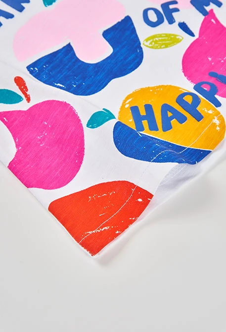 T-shirt fille en coton blanc