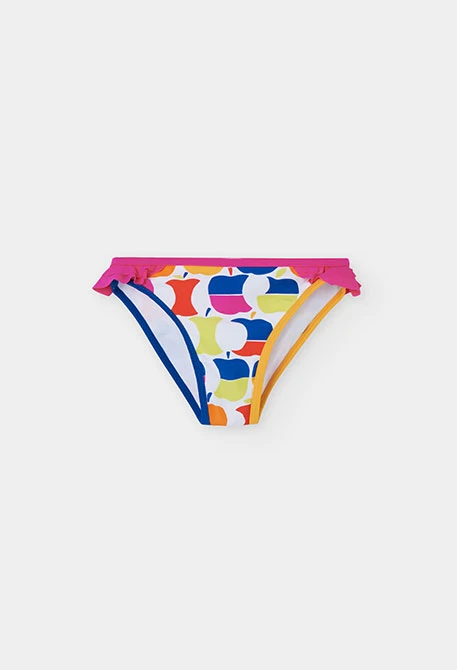 Fato de banho para menina com padrão de maçãs UPF50+