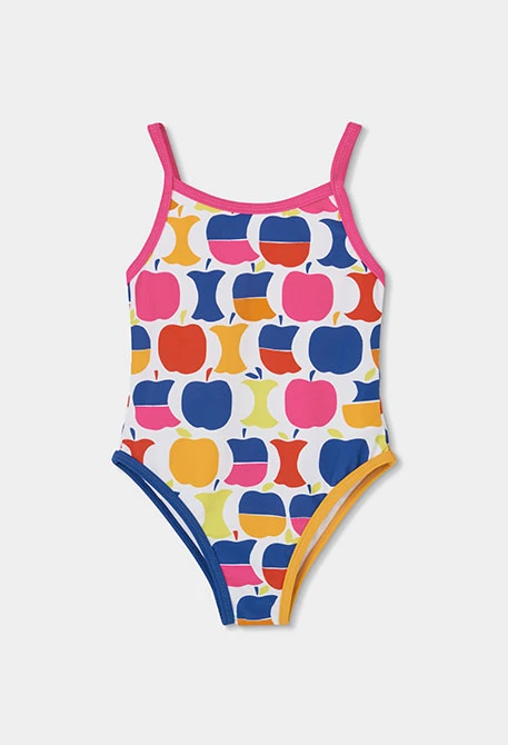 Maillot de bain fille imprimé pommes UPF50+