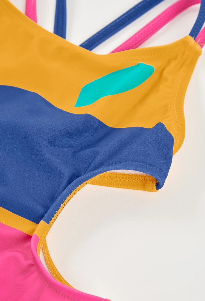 Costume da bagno per bambina giallo UPF50+