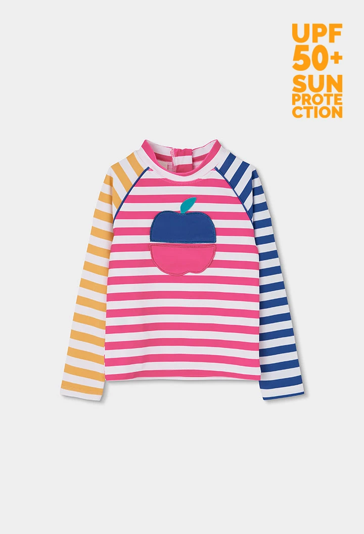 T-shirt technique multicolore fille UPF50+