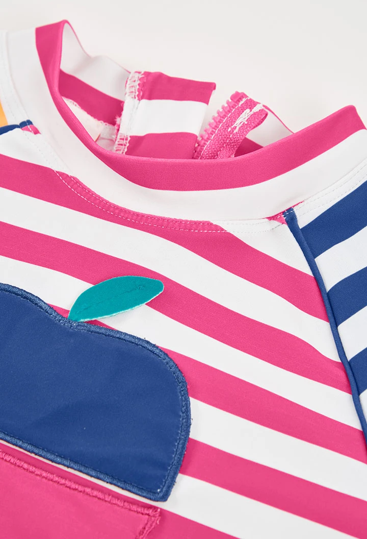 T-shirt técnica multicolor para menina UPF50+