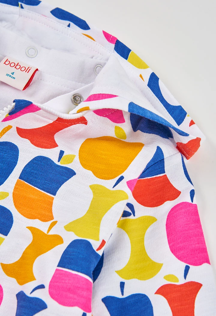 Giacca bambina maglia mele