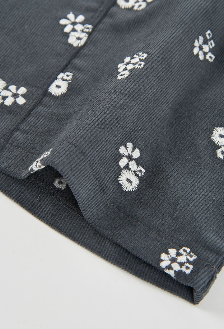 Grauer Blumenprint Latzkleid Baby Mädchen