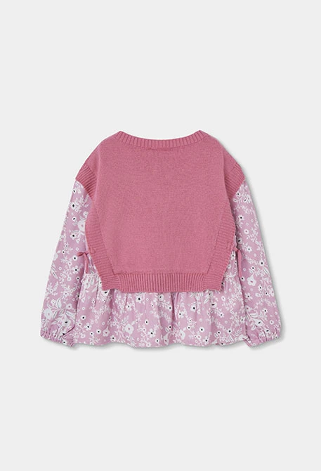 Jersei combinat nena rosa estampat flors