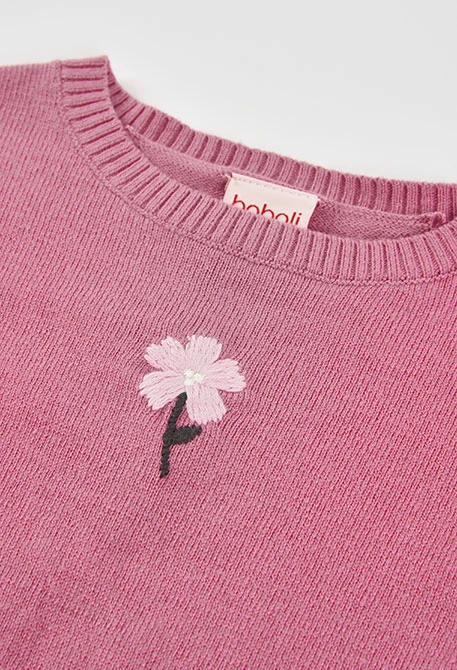 Jersei combinat nena rosa estampat flors