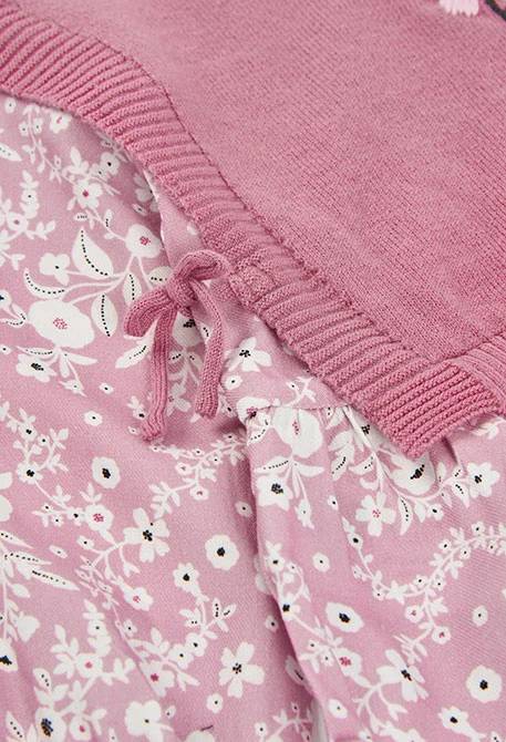 Jersei combinat nena rosa estampat flors