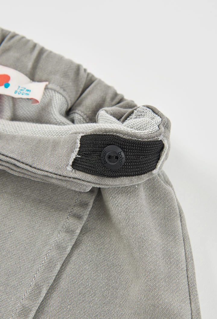 Falda-short denim gris con bordado