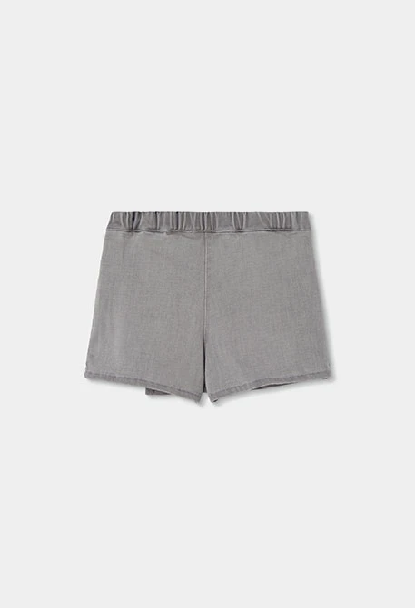 Falda-short denim gris con bordado