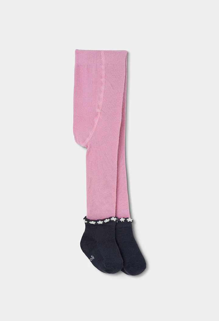 Rosafarbener Leotard mit Blumendetail am Knöchel