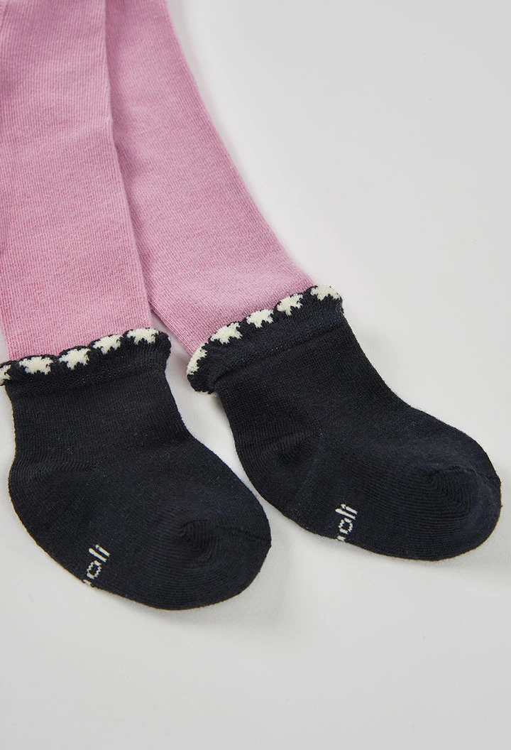 Leotard rosa con dettaglio floreale alla caviglia