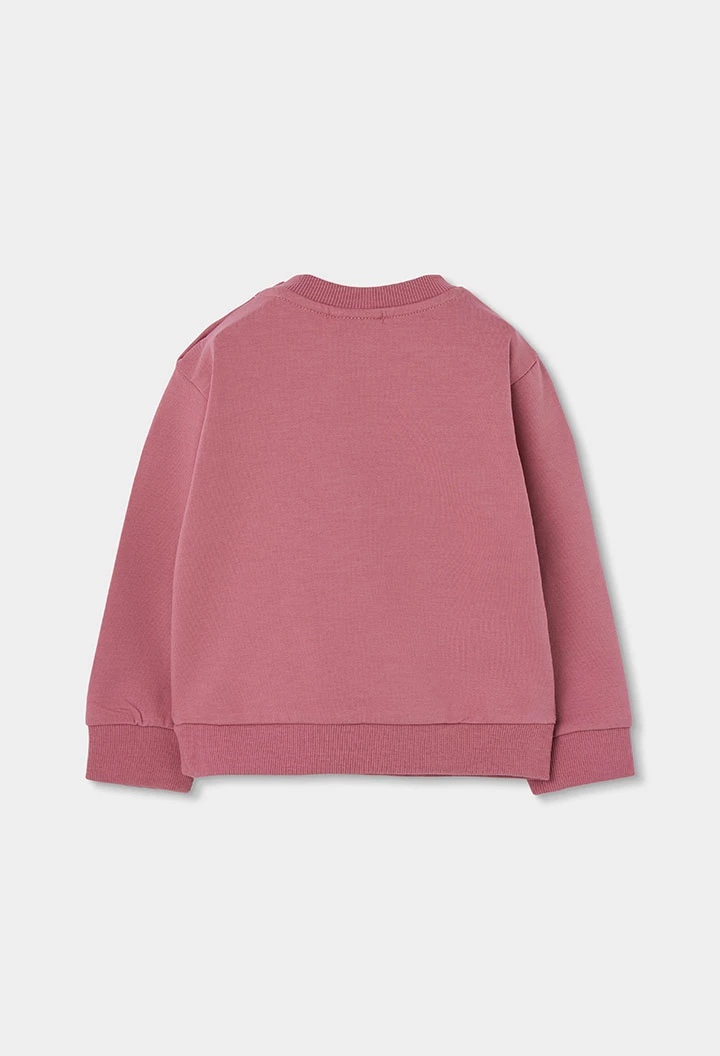Conjunto em pelfa menina rosa estampado flores