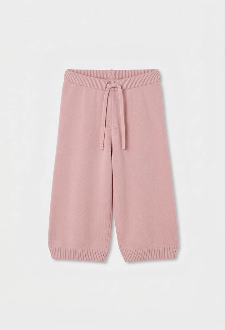 Pantalone bambina rosa con cordoncino