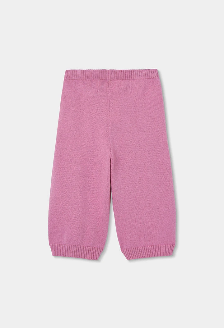 Pantalone bambina rosa con cordoncino