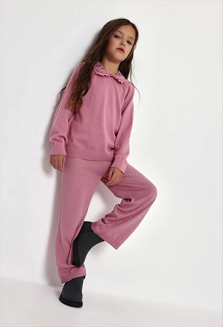 Mädchenhose rosa mit Kordel
