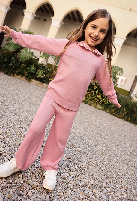 Mädchenhose rosa mit Kordel