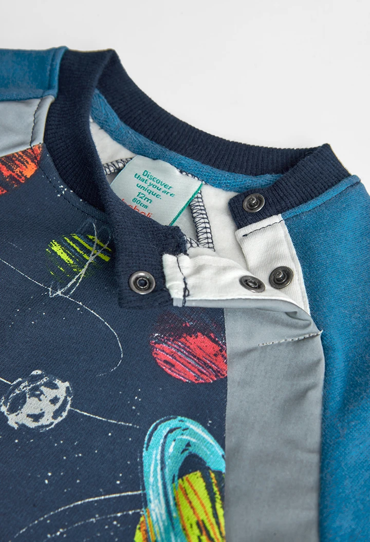 Sudadera felpa de bebé niño estampado"planetas" -BCI