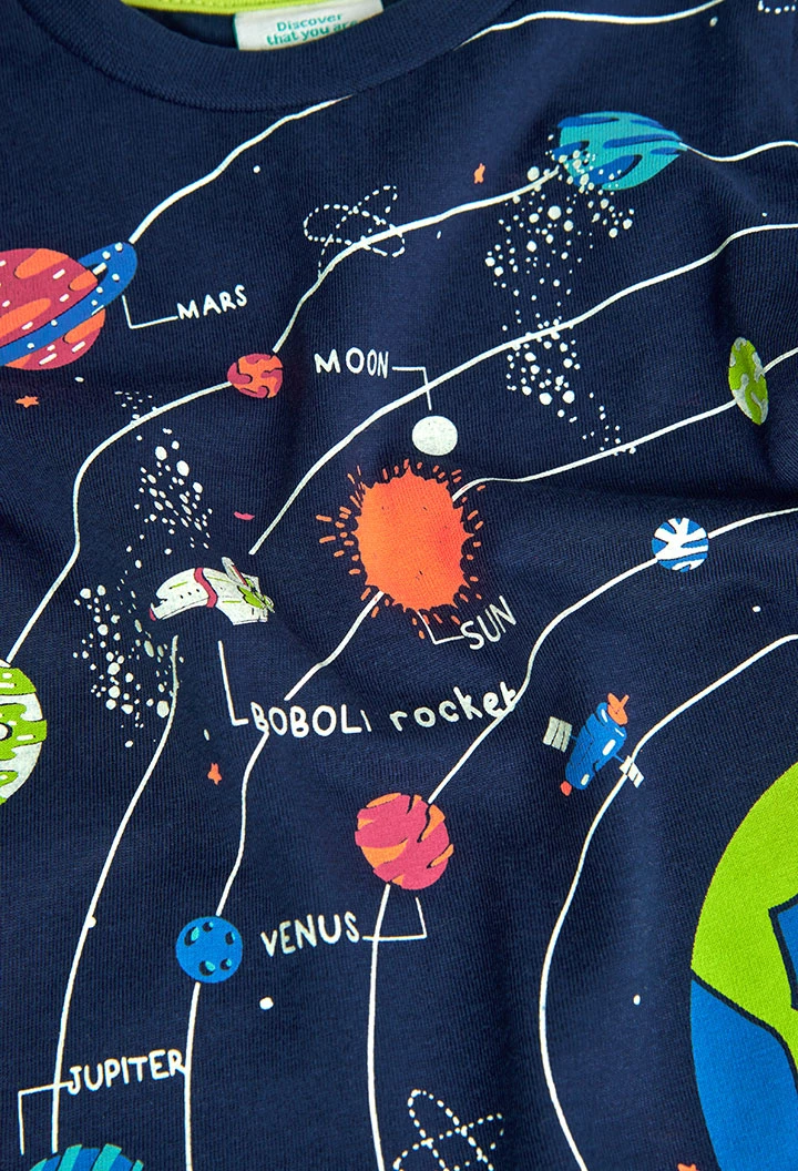 Camiseta punto de bebé niño "planetas" -BCI