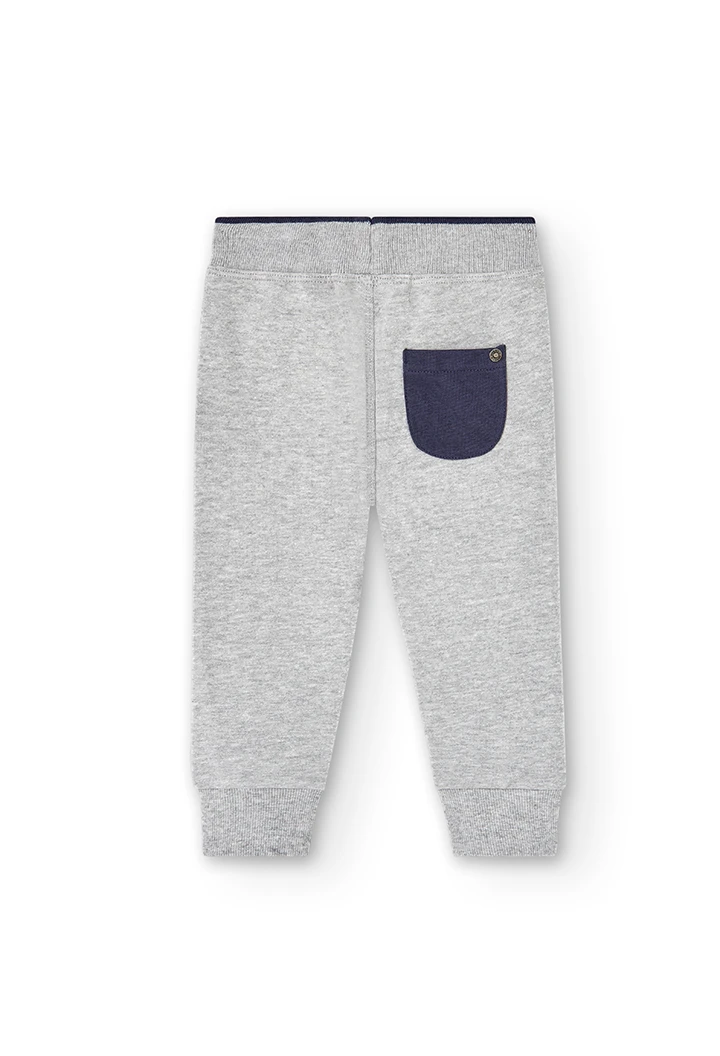 Pantalón felpa de bebé niño gris vigora -BCI