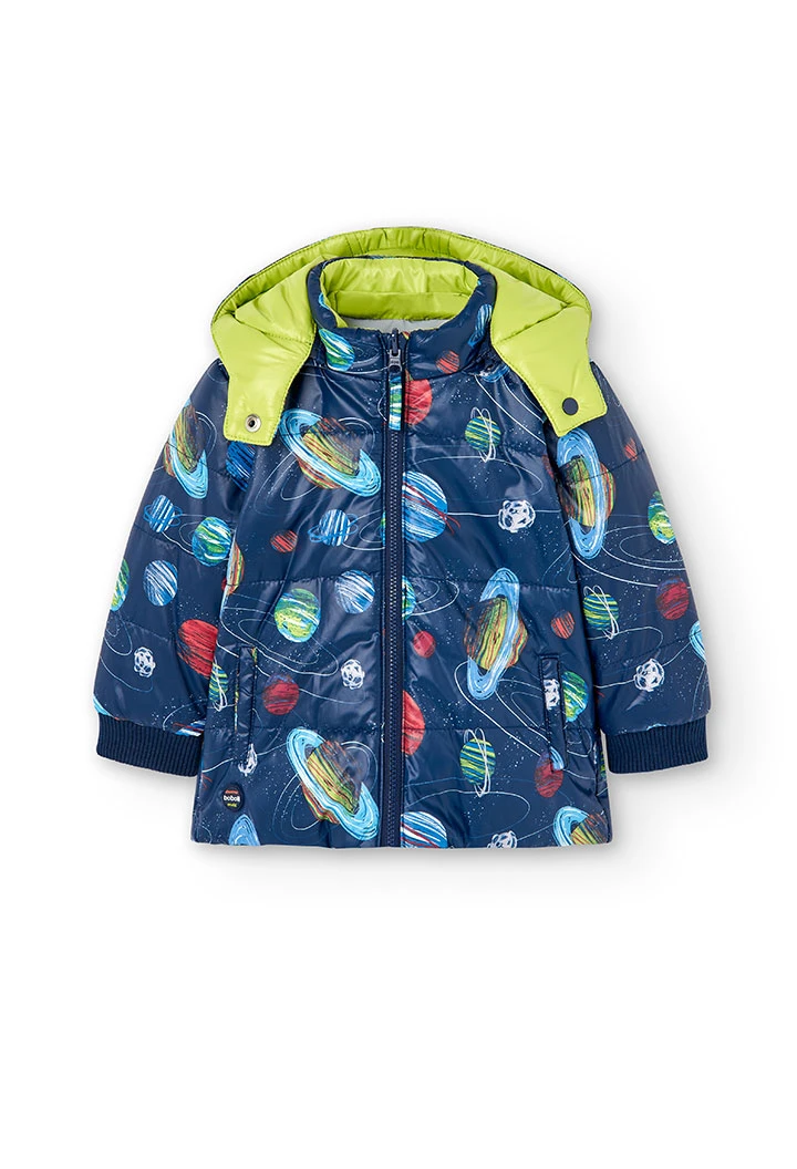Reversible technical fabric parka for baby