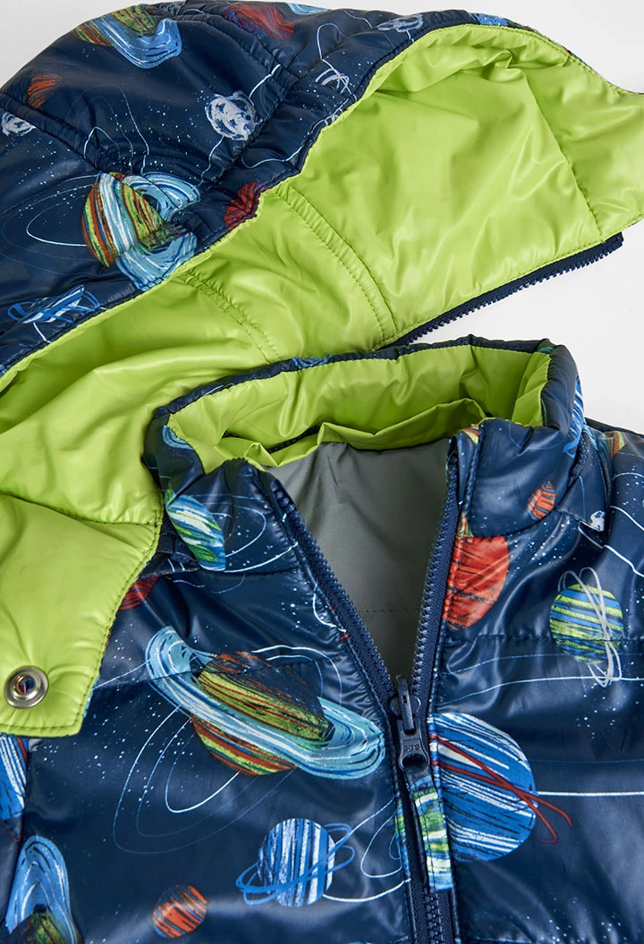 Reversible technical fabric parka for baby