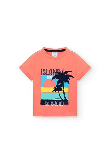 T-shirt tricoté orange pour bébé garçon