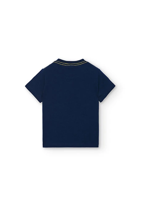 Camiseta de punto de bebé niño en color azul marino