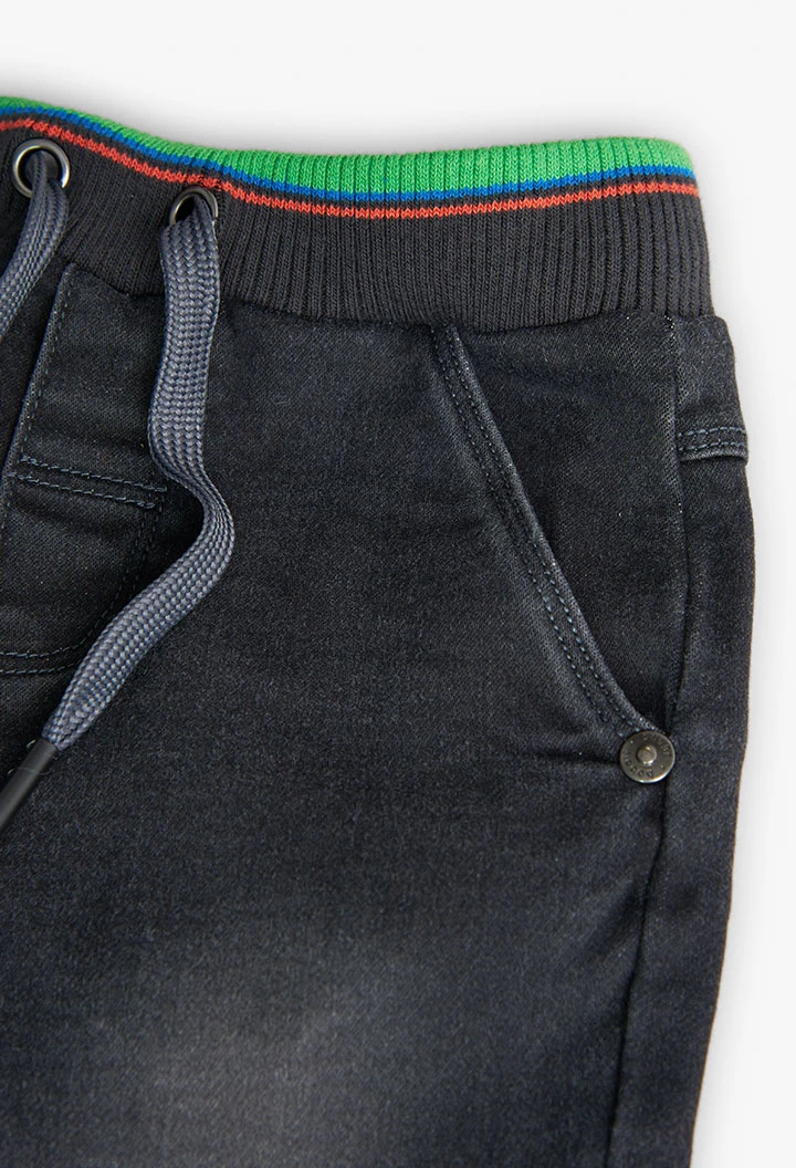 Pantalone denim per bambino in nero