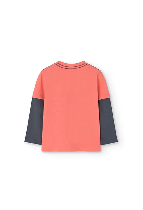 Camiseta de punto de bebé niño estampada en naranja